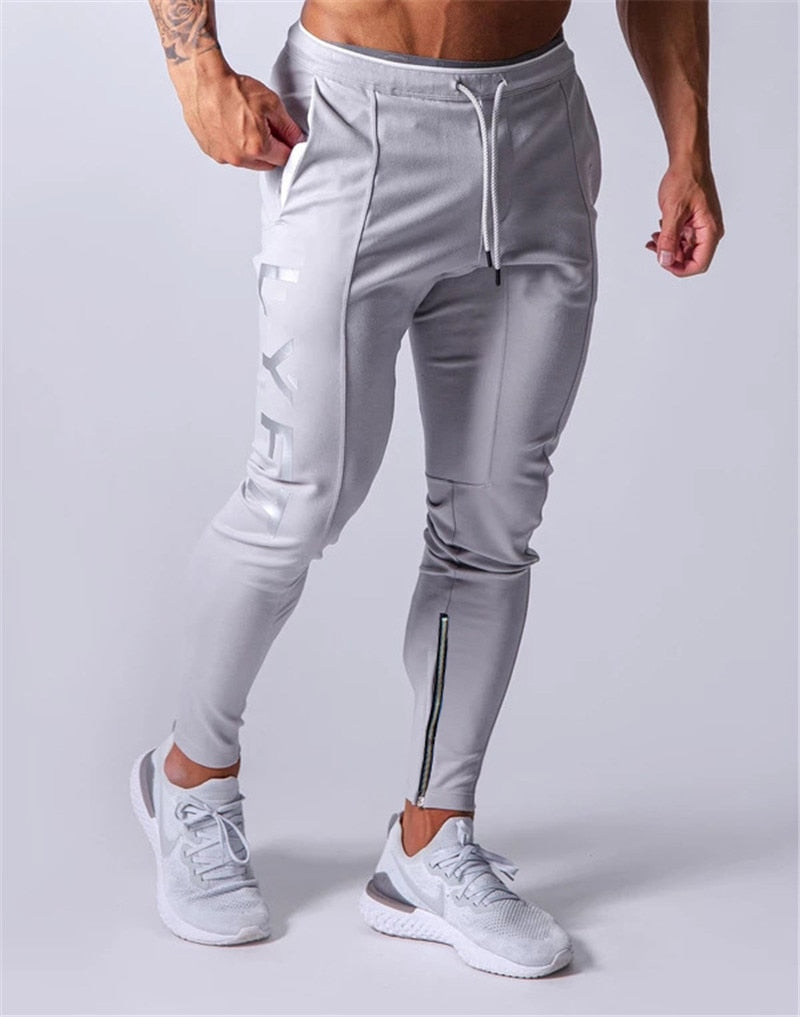 Pantalones deportivos para correr para hombre, de algodón, ajustados, para culturismo