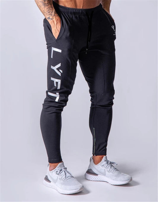 Pantalones deportivos para correr para hombre, de algodón, ajustados, para culturismo