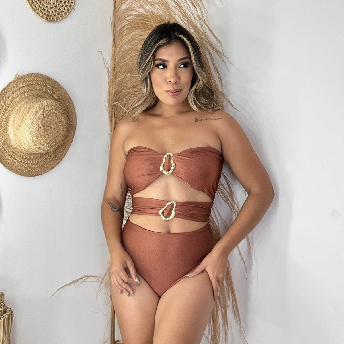 Mono de mujer nuevo bikini sexy traje de baño de color sólido para mujer