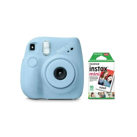 Paquete FujiFilm Instax Mini 7+ azul claro + (paquete de 10 películas)