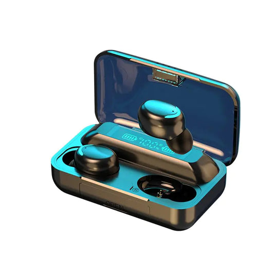 Auriculares BMHOLU TWS Bluetooth 5.0 con estuche de carga, resistencia al agua IPX8, 48 horas de reproducción, micrófono dual, controladores de 10 mm, pantalla LED, controles táctiles para iPhone y Android