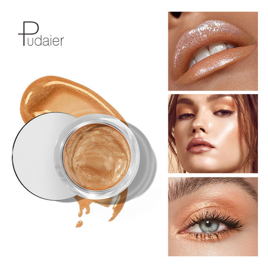 La sombra de ojos con rubor líquido de 10 colores de Pudaier ilumina los labios y las mejillas para darle un contorno natural con finos reflejos brillantes.