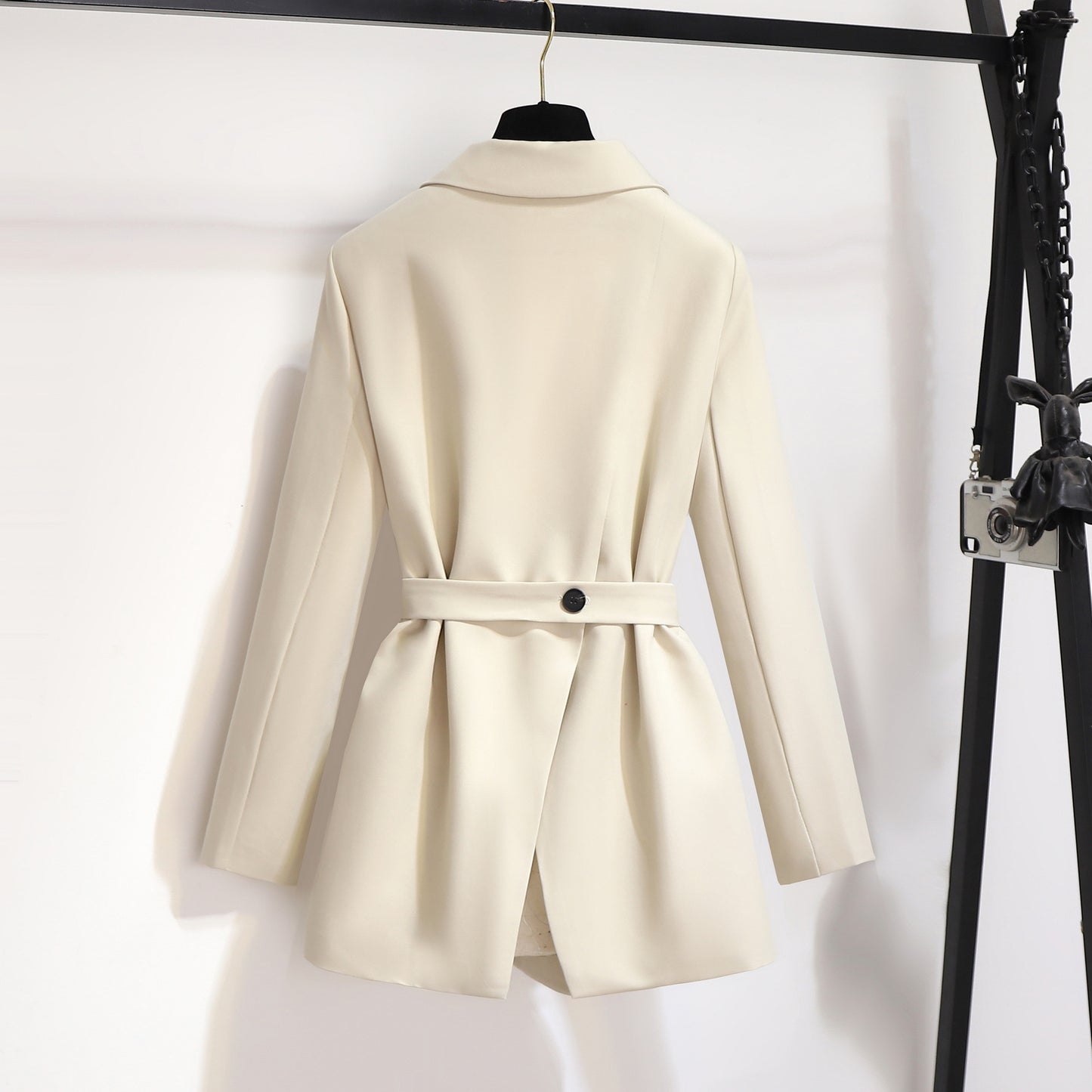 Chaqueta de traje de estilo coreano para mujer, temperamento de alta gama, chaqueta de traje con cintura suelta para mujer, chaqueta informal de moda con cordones para mujer