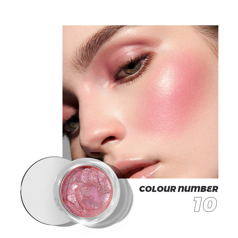 La sombra de ojos con rubor líquido de 10 colores de Pudaier ilumina los labios y las mejillas para darle un contorno natural con finos reflejos brillantes.