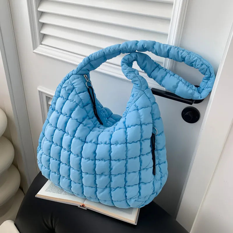 Bolso bandolera plisado con burbujas y nubes