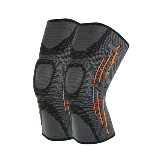 Protector de rodilla con tira naranja y resorte de silicona, profesional, para saltar la cuerda, funda protectora para menisco de rodilla, funda para articulación de rodilla para correr