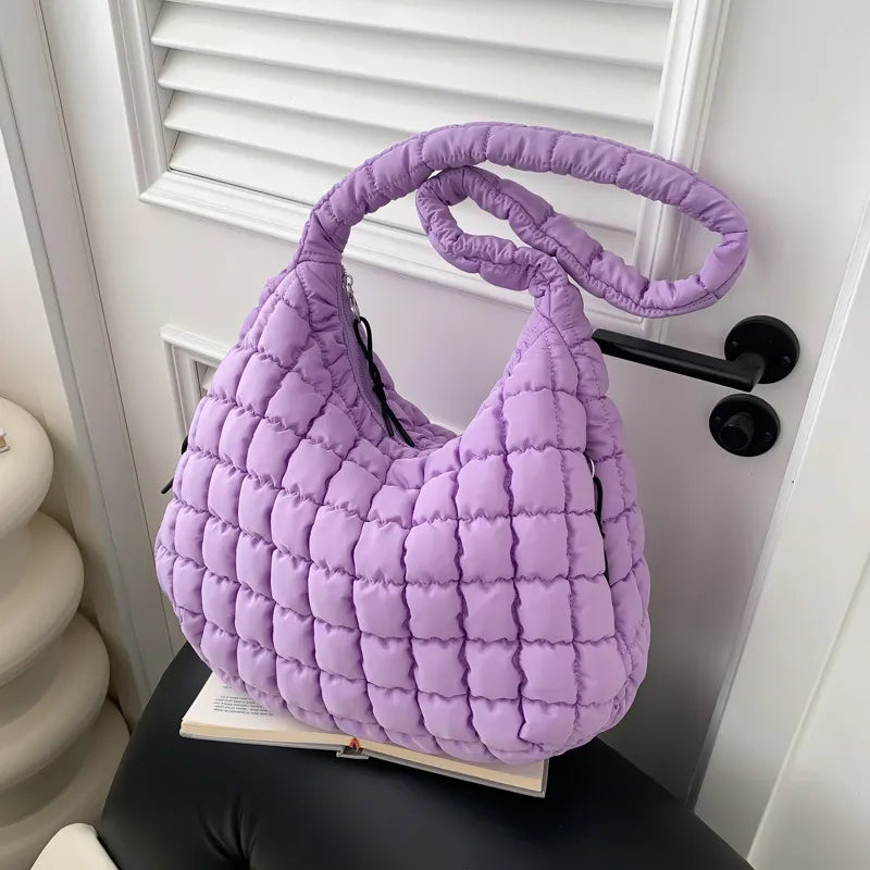 Bolso bandolera plisado con burbujas y nubes