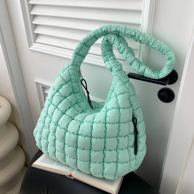 Bolso bandolera plisado con burbujas y nubes